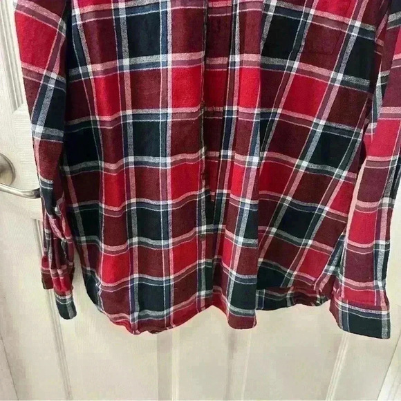 FOUNDRY XLT Flannel Cotton Red and Blue Long Sleeve Button Down Men’s Shirt - Picture 3 of 6